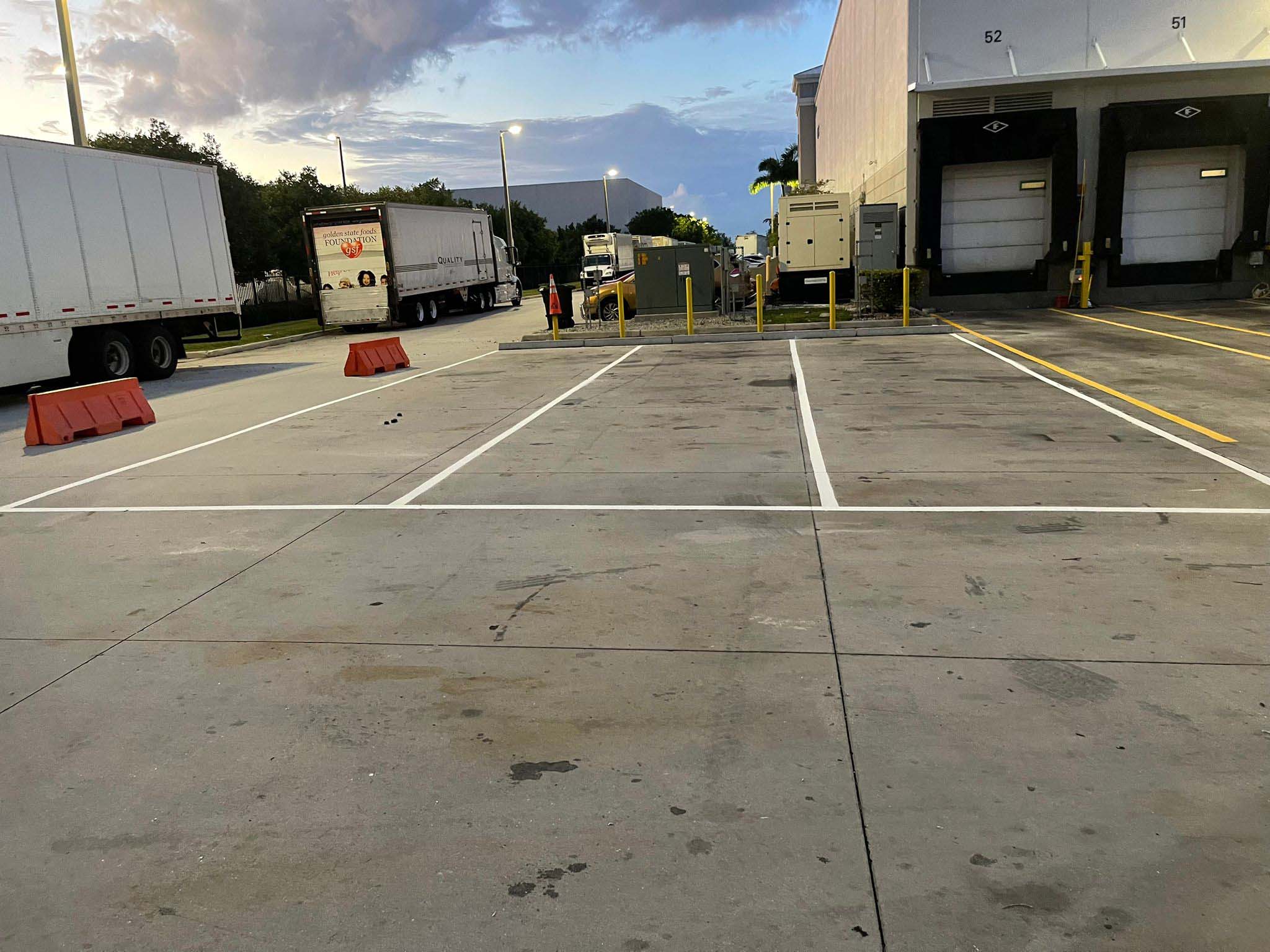 Everline Coatings after reflective line striping in Miami, FL